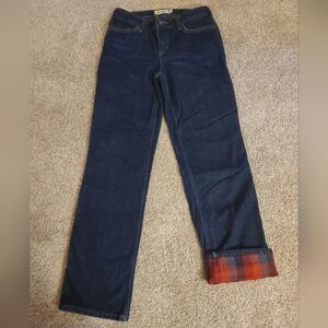 Carhartt Flannel Lined Jeans Womens Size 6 Original Fit Straight Leg Denim